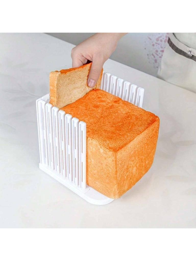 1pc Adjustable Bread Slicer Guide, Plastic Bread Cutter Slicer For Homemade Bread, Foldable Kitchen Baking Tool