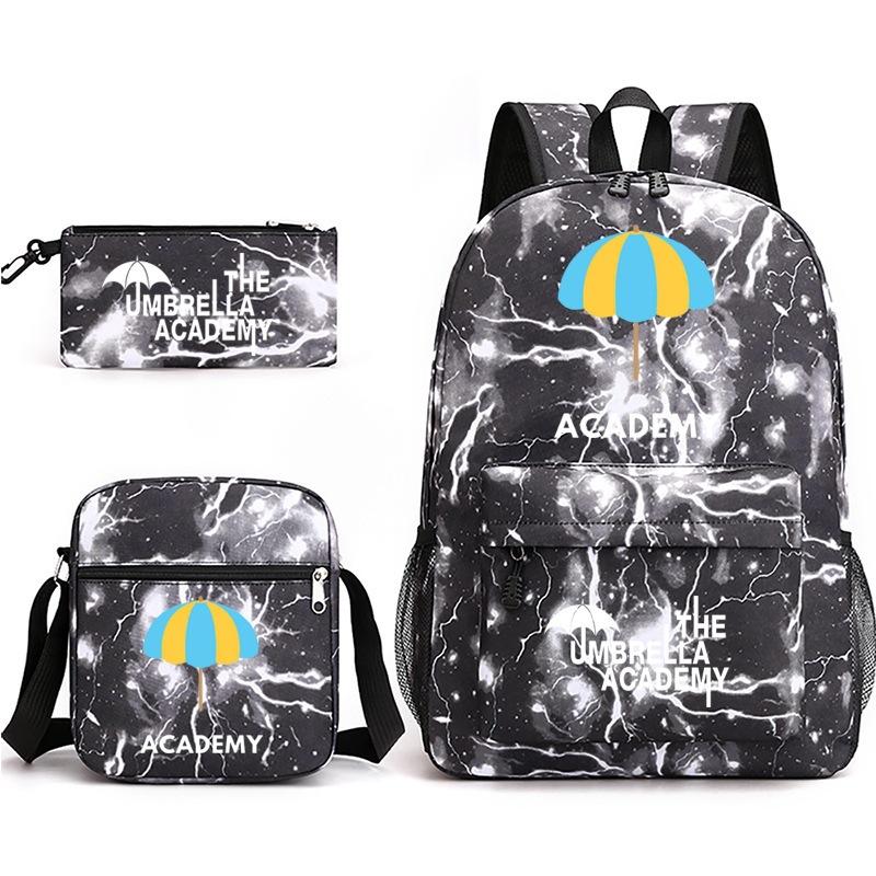School Season Theumbrellaacademy School Bag 3-Piece Pencil Case + Shoulder Bag + Backpack