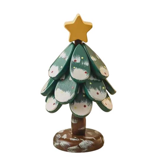 Christmas Tree Trivet for Hot Dishes Solid Wood Heat Resistant Pot Holder Folding Festive Table