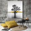 Golden Retro Natural Scenery Canvas Poster Nordic Boat Tree Lake Wall Art Modern Home Decoration Picture for Interior Paintings