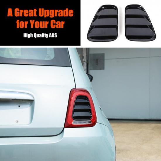 Gloss Black Rear Tail Light Louvres Cover Trim For Fiat 500 Abarth 595 695 16+
