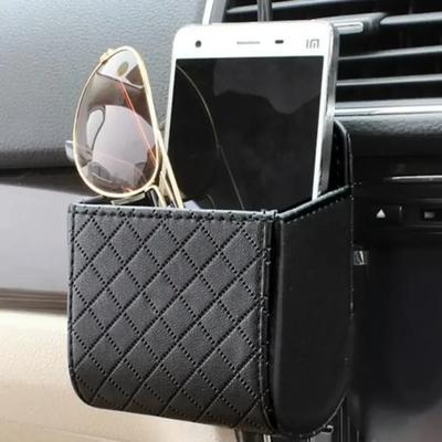 1pc Auto Lagerung Tasche Air Vent Dashboard Ordentlich Hängen Leder Organizer Box Gläser Telefon Halter Lagerung Organizer Auto Zubehör