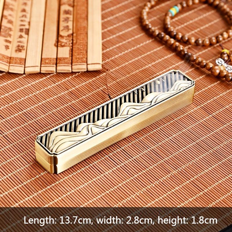 

Zinc Alloy Incense Burner/Joss Stick Incense Box Carve Thousand Miles of Rivers Mountains Tea Room StudyroomReligious Products бронзовый