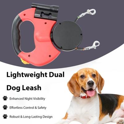 Dual Retractable Dog Leash Double Headed Extendable Walking Leash Anti-tangle Pet Traction Rope