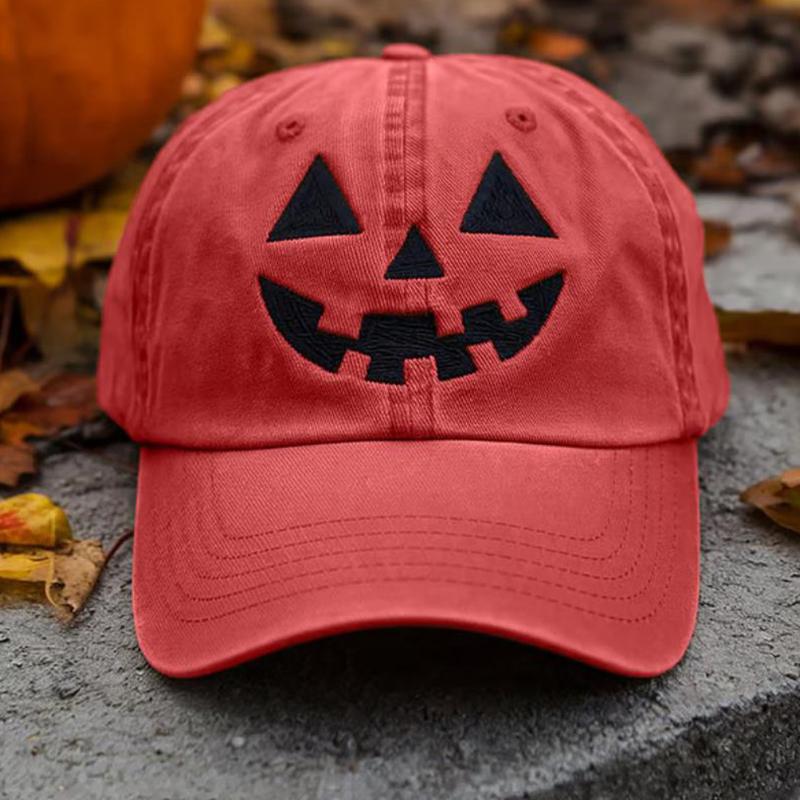 Halloween Unisex Embroidery Pumpkin Baseball Hat Festival Halloween Party Pumpkin Face Hat Headwear