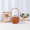 Pastoral Style Round Rattan Imitation Flower Basket - Decorative Handheld Barrel for Flower Arrangements and Gifts