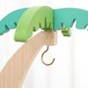 Minimalist Wooden Banana Rack Simulated Leaf Decor Vertical Fruit Storage Stand with Hook for Modern Home Decor