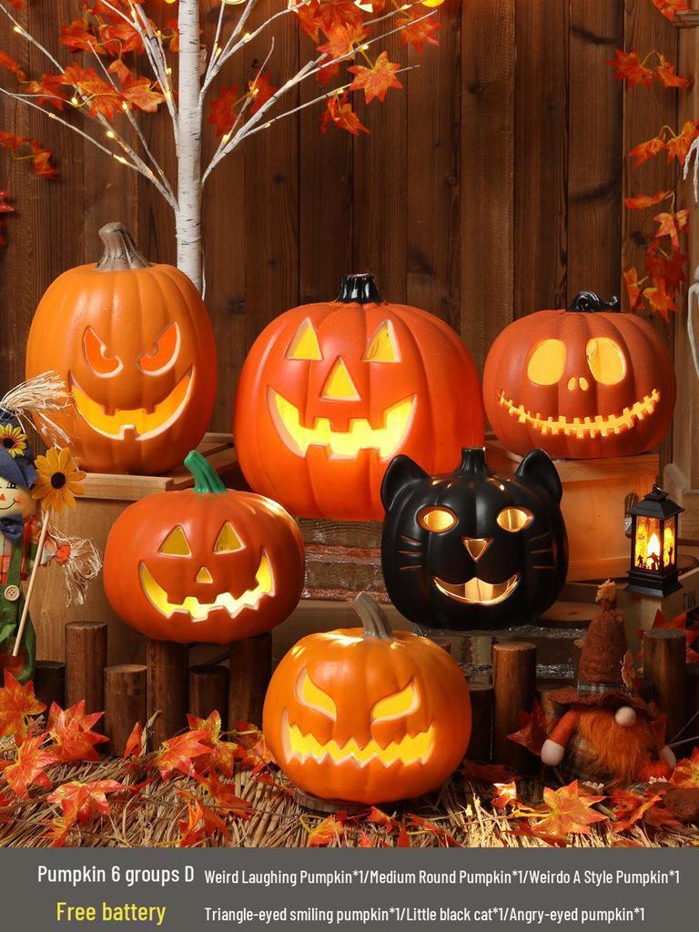 Luminous Halloween Pumpkin Lantern Decoration - Large Outdoor Display for Shopping Malls and Events