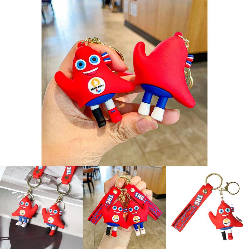 Adorable 2024 Paris Mascot Frigee Keychain Silicone Souvenir Perfect For Gifts