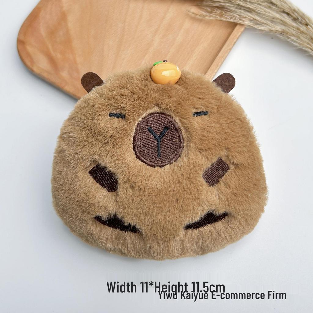 Siamese Cat & Capybara Star Plush Keychain with Squeaky Pendant