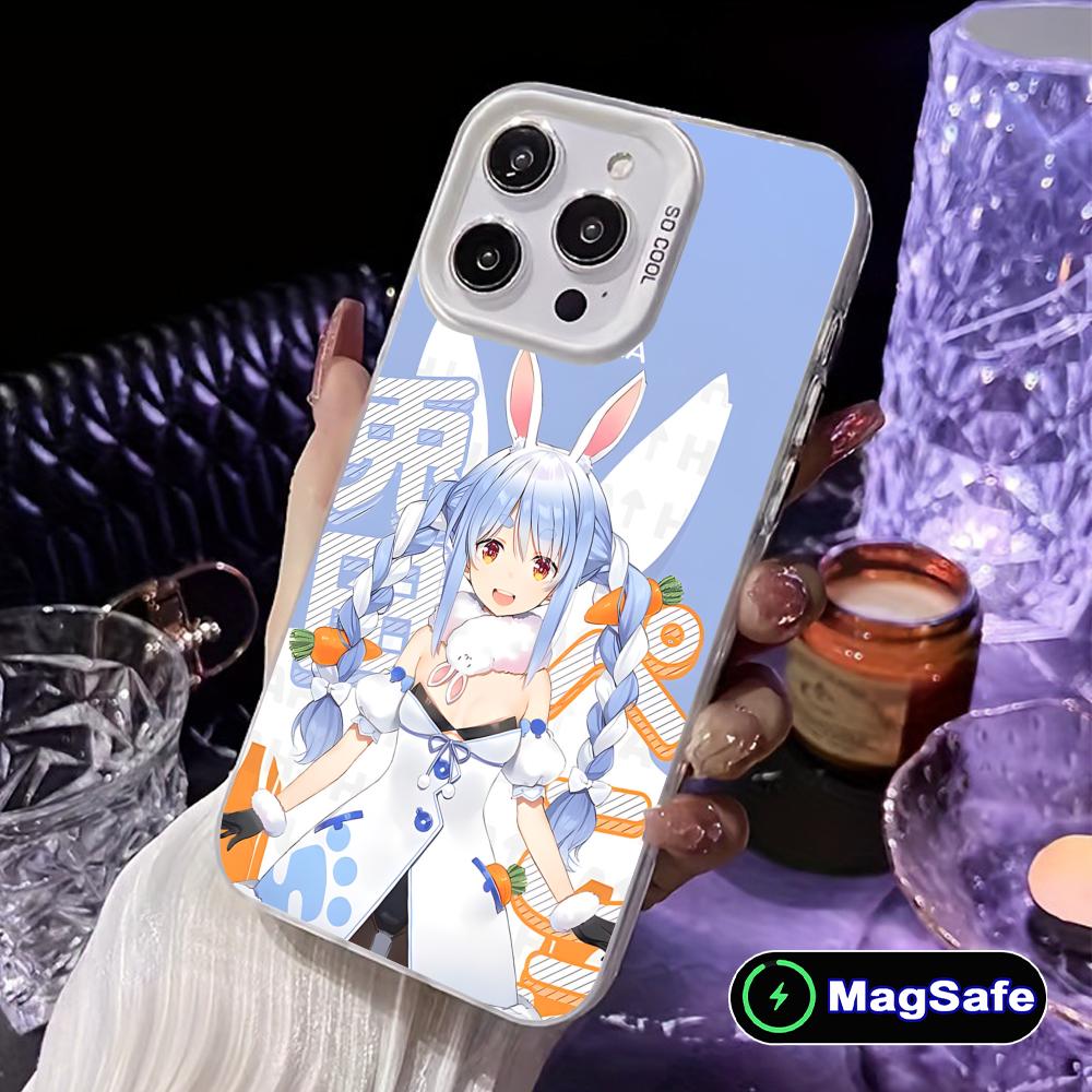 Holo Usada Pekora White Translucent MagSafe Mobile Phone Case for iPhone 17 16 15 14 13 12 11 X XR XS Air Pro Max Plus Cover
