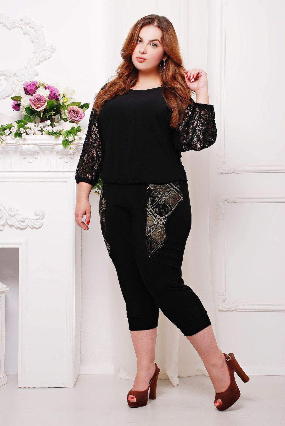 

Капрі комбіновані Tatiana ЗЛАТА XXL чорний