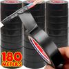 180/6m Rubans Isolants Électriques en PVC Noir Haute Température Imperméables Auto-adhésifs Bande Ignifuge pour Gaines de Câbles Industriels