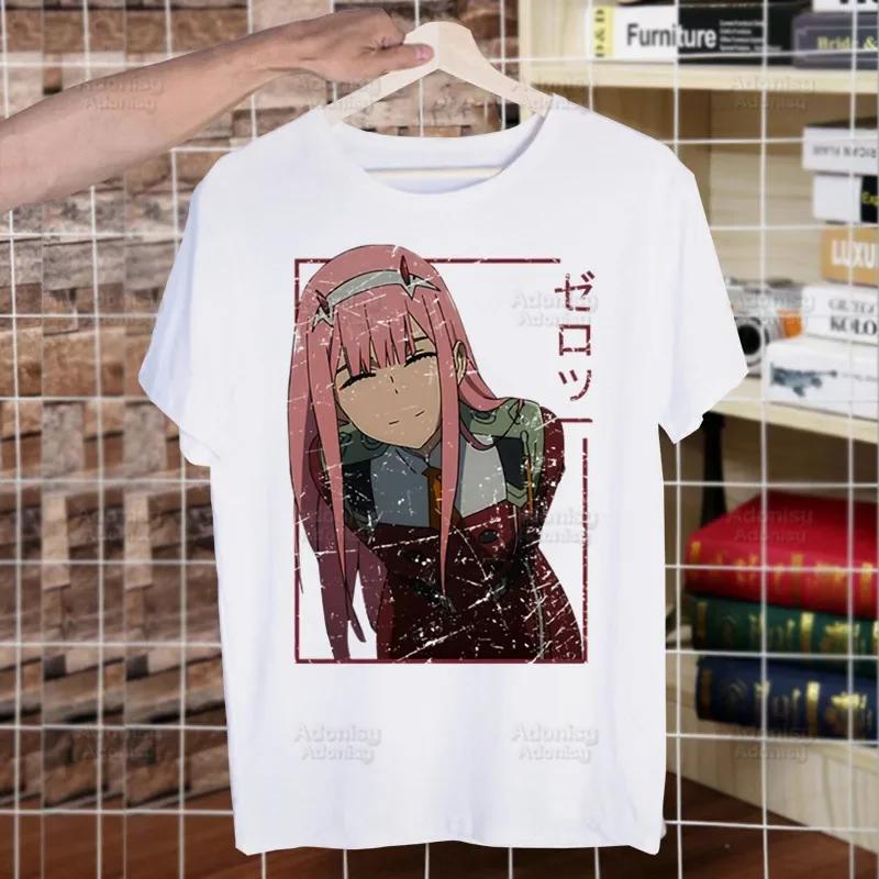 ZERO TWO Men's T-shirts Funny Hip Hop Summer Women Men Darling In The Franxx Anime Tshirts Streetwear Ulzzang Harajuku T-Shirt