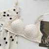 Girls floral underwear, women's small breasts gather without steel rings, close secondary breasts, anti-sagging student bra cover, cream blue
