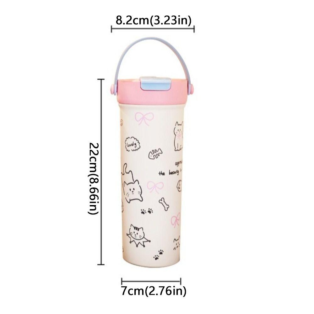 Leak-proof Insulated Cup 600ml Vacuum Flasks Water Bottle Travel Tumbler  Cold Drink