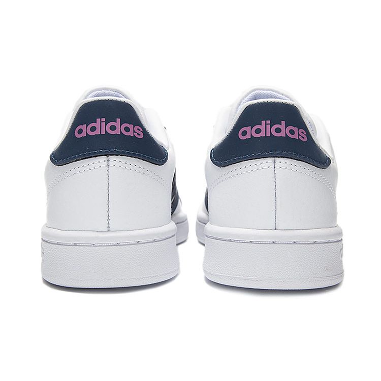 Adidas Neo Grand Court Slip Resistant Durable Lightweight Low Top Skate Shoes Women Sneakers Navy-Blue White FZ4262