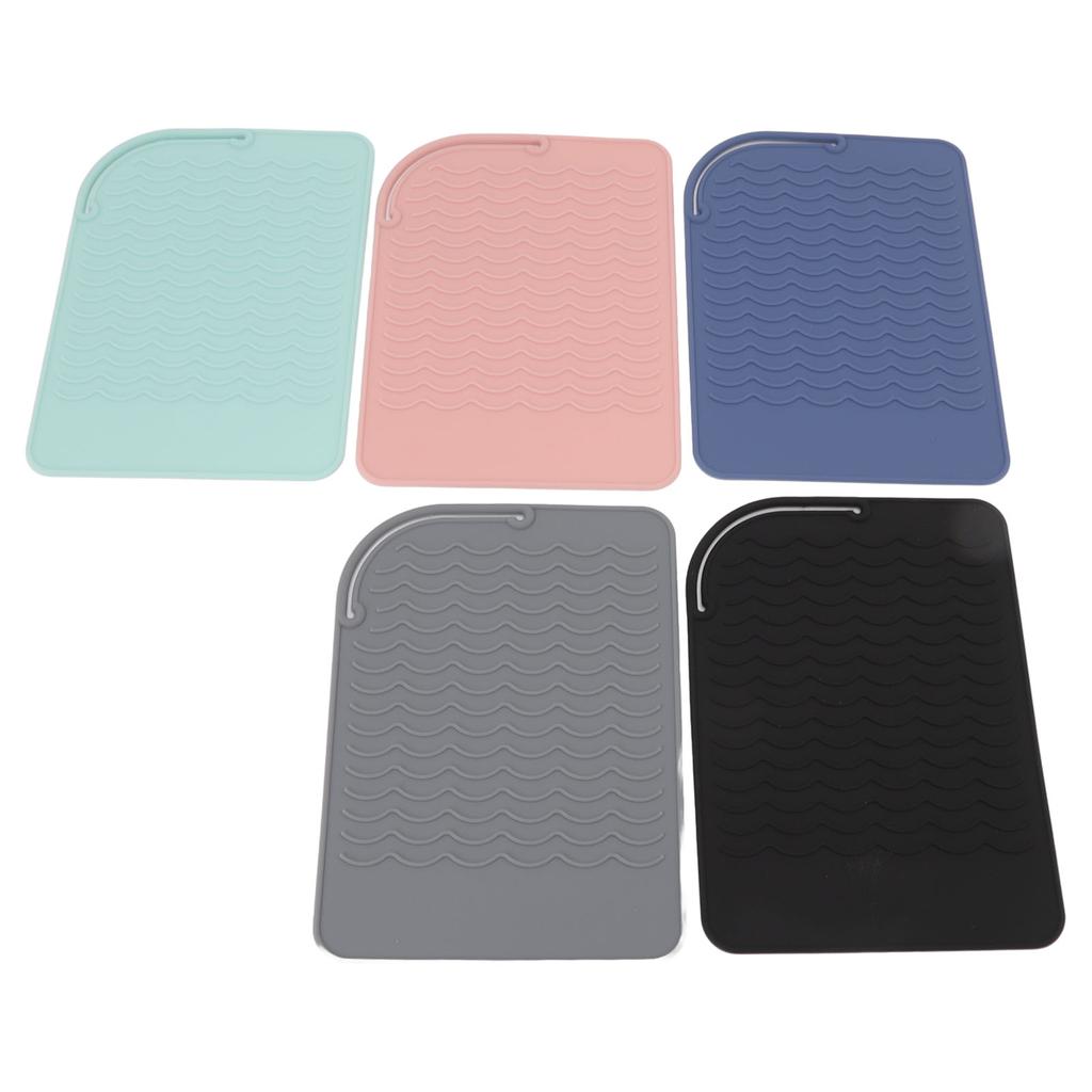 5Pcs Heat Resistant Silicone Mat Pouch for Curling Irons Hair Straighteners Flat Irons