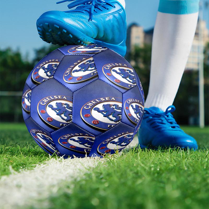 Chelsea F.C. Aufdruck Größe 5 Fußball, PU Abriebfester Fußball für Spieltraining und tägliches Üben, Geburtstagsgeschenk für Fußballfans