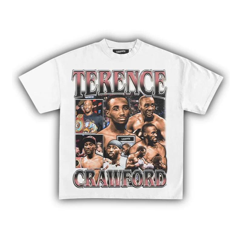 Terence Crawford Boxen T-Shirt Oversized Grafik Baumwolle T-Shirt Weltergewicht König Unisex Unisex Urban Sports Streetwear Fan Merch