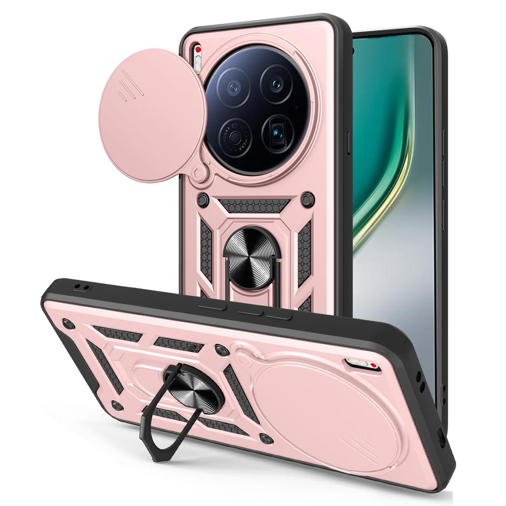 For TECNO Camon 40 Premier 5G Case with Slide Camera Lid PC+TPU Kickstand Phone Cover