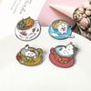 White Rabbit & Cat Coffee Bath Drip Oil Brooch - Creative Versatile Badge