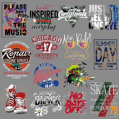 Washable Stickers Iron On Transfer Stickers Clothing Thermoadhesive Patches Thermal Transfer For Clothes