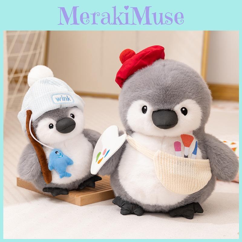 Stuffed Cute Penguin Animal Ornament With Chef Painter And Fisherman Styles