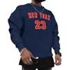 Men's Fashion Trend Casual Long Sleeve Round Neck Pullover Hoodie with Velvet Print for Winter