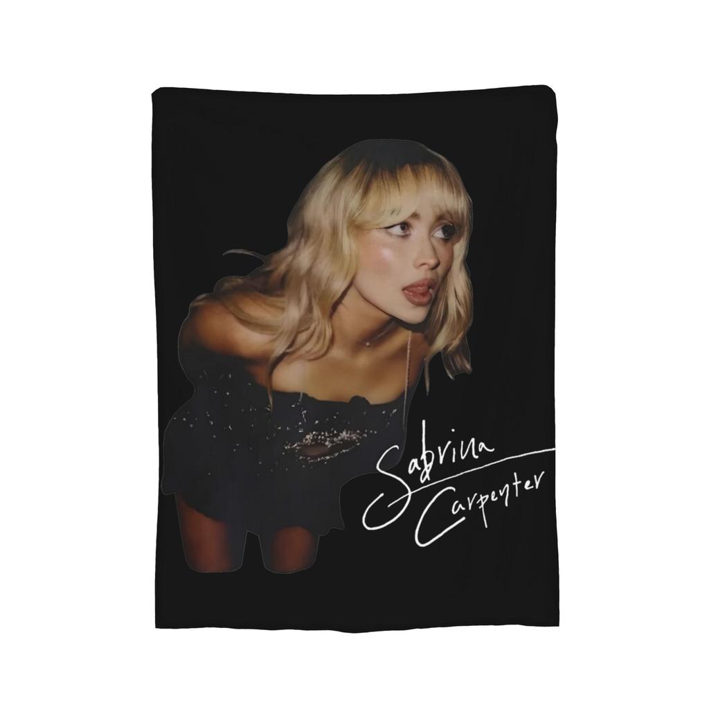 Singer Sabrina Carpenter Blanket Pop Music Plush Funny Warm Throw Blanket for Chair Covering Sofa Autumn/Winter,