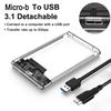 Xiaomi Transparent 2.5 Inch HDD Enclosure SSD SATA to USB 3.0 Type-C 3.1 Portable External Hard Drive Case Tool-Free