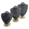 Set of 3 Soft Touch Velvets Jewelry Presentation Rack Enhances Visual Appeal Suitable for Various Jewelry Showcasing