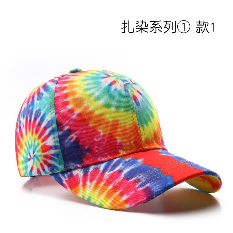 Tie Dyed Baseball Cap Men Women Summer Cotton Sunhat Unisex Outdoor Sports Snapback Running Fishing Travelling Baseball Hat