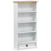 CD-Regal Weiß 52 x 17,5 x 103 cm Massivholz Kiefer