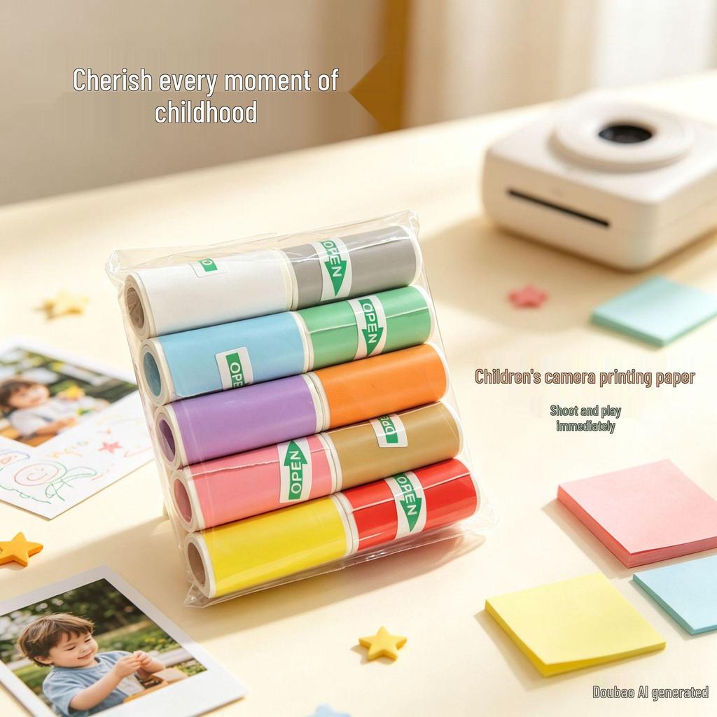 Çocuk Polaroid Kameraları İçin Çevre Dostu BPA İçermeyen Termal Kağıt Rulosu (57x25mm)