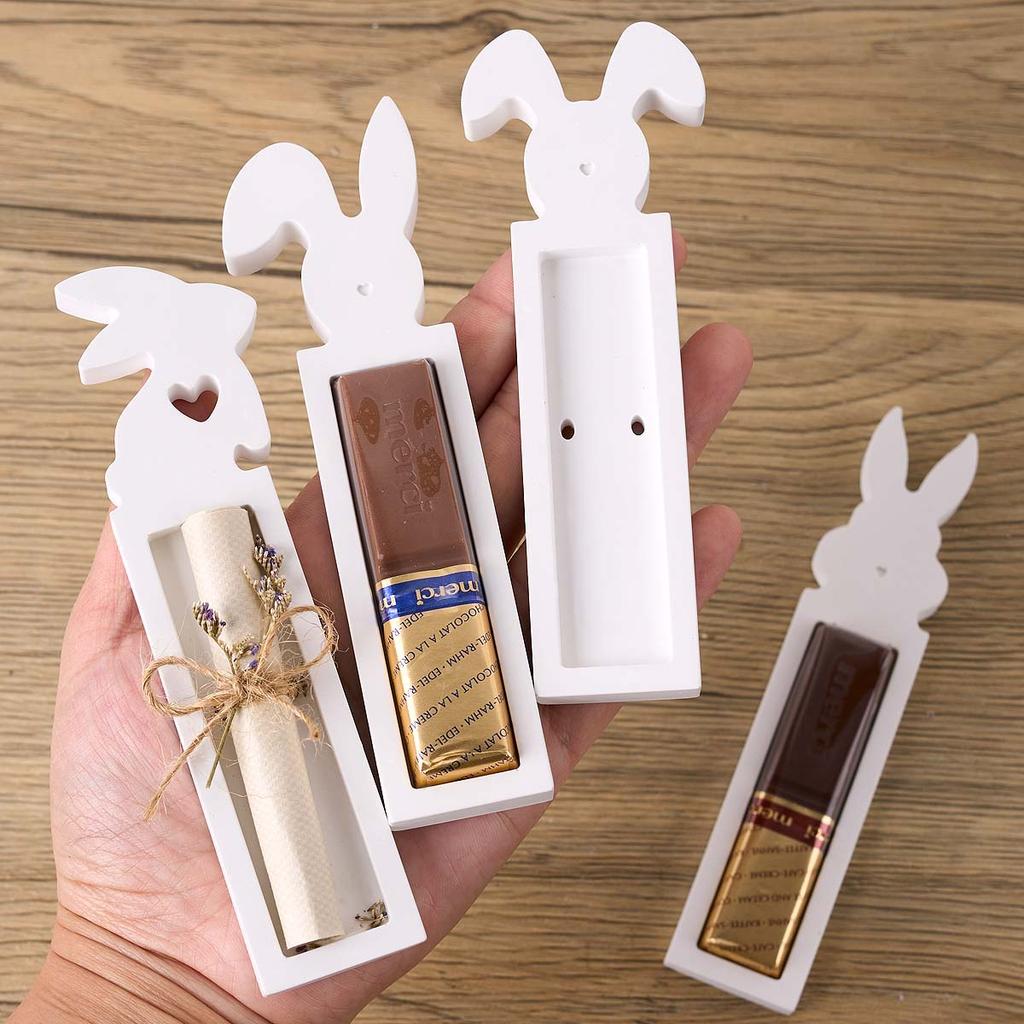 Easter Rabbit Chocolate Cash Gift Box Silicone Mold DIY Bunny Stand Plaster Resin Wishing Storage Casting Molds Home Craft Decor