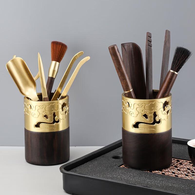 Ebony & Brass Tea Ceremony Six Gentlemen Set