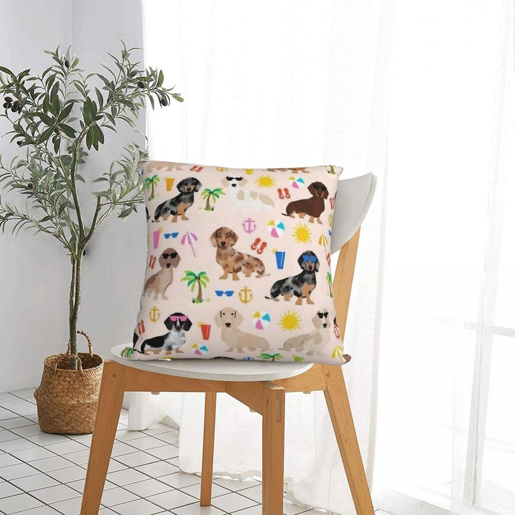 Dachshund Square Pillow Covers Polyester Sofa Dogs Animal Cushion Case Cool Home Decoration Throw Pillow Case 4040