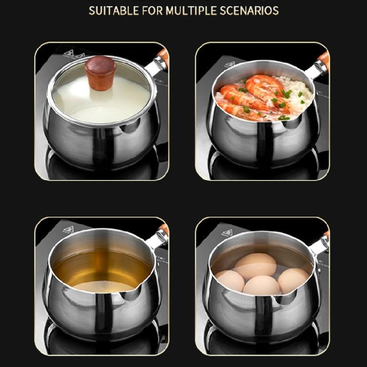 316Stainless Steel Small Pots Small Frying Pots Saucepan Cooking Pots with Handle Saucepan Small Soup Pots for Kitchen