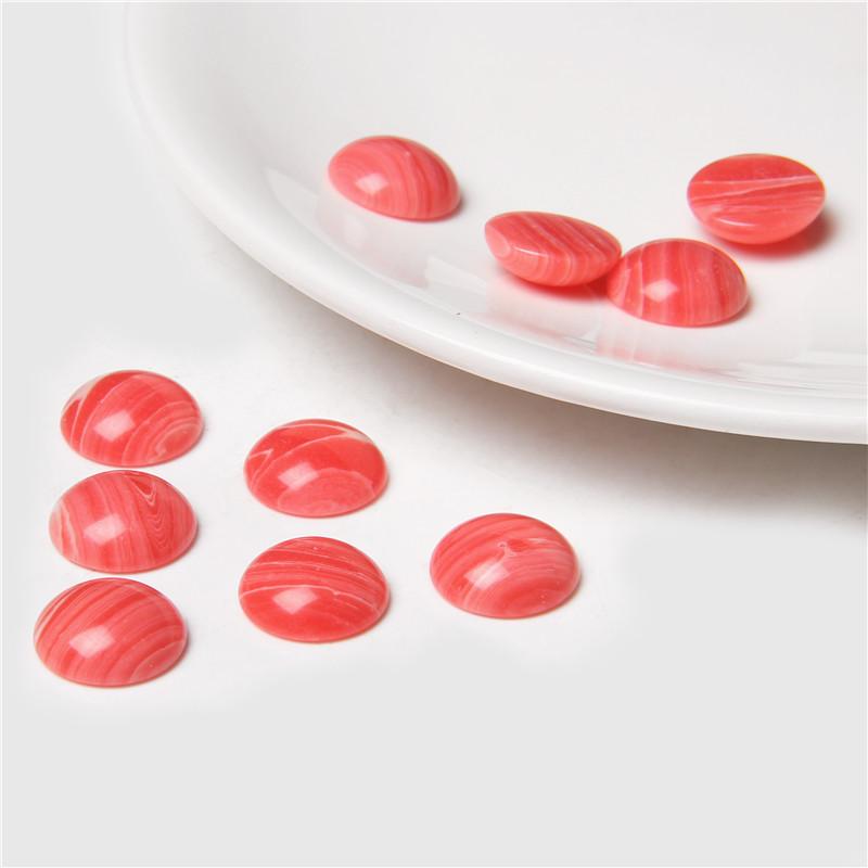 4-14MM 10pcs/lot Round Natural Stone Cabochon Beads Loose Gem Cabochon DIY Ring Pendants Necklace Accessories Needlework