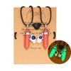 2PCS Luminous Hexagonal Column Couple Necklace for Women Men Astronaut Magnetic Heart Natural Stone Choker Lover Charm Jewelry