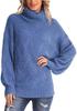 2026 Autumn/Winter Women's Loose High Neck Cable Knit Sweater Pullover