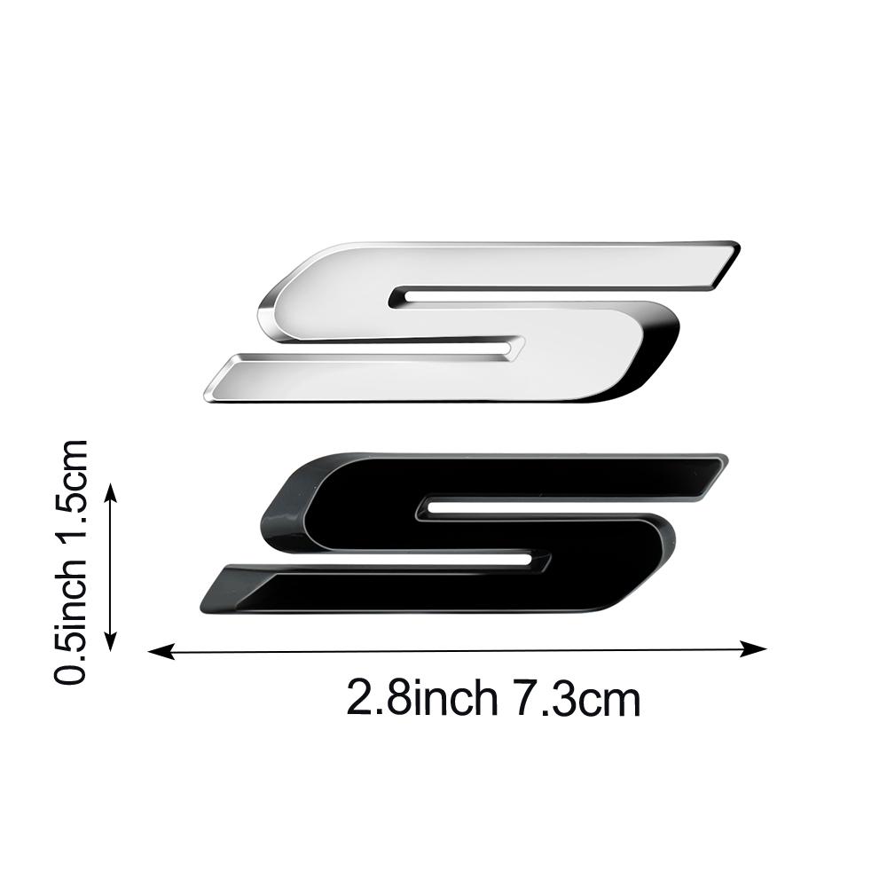 AJI1 3D ABS Chrome Car S V6 Letters Rear Trunk Badge Emblem stickers For Ford Focus Bronco STRACING Fusion Kuga Mondeo Auto Styling