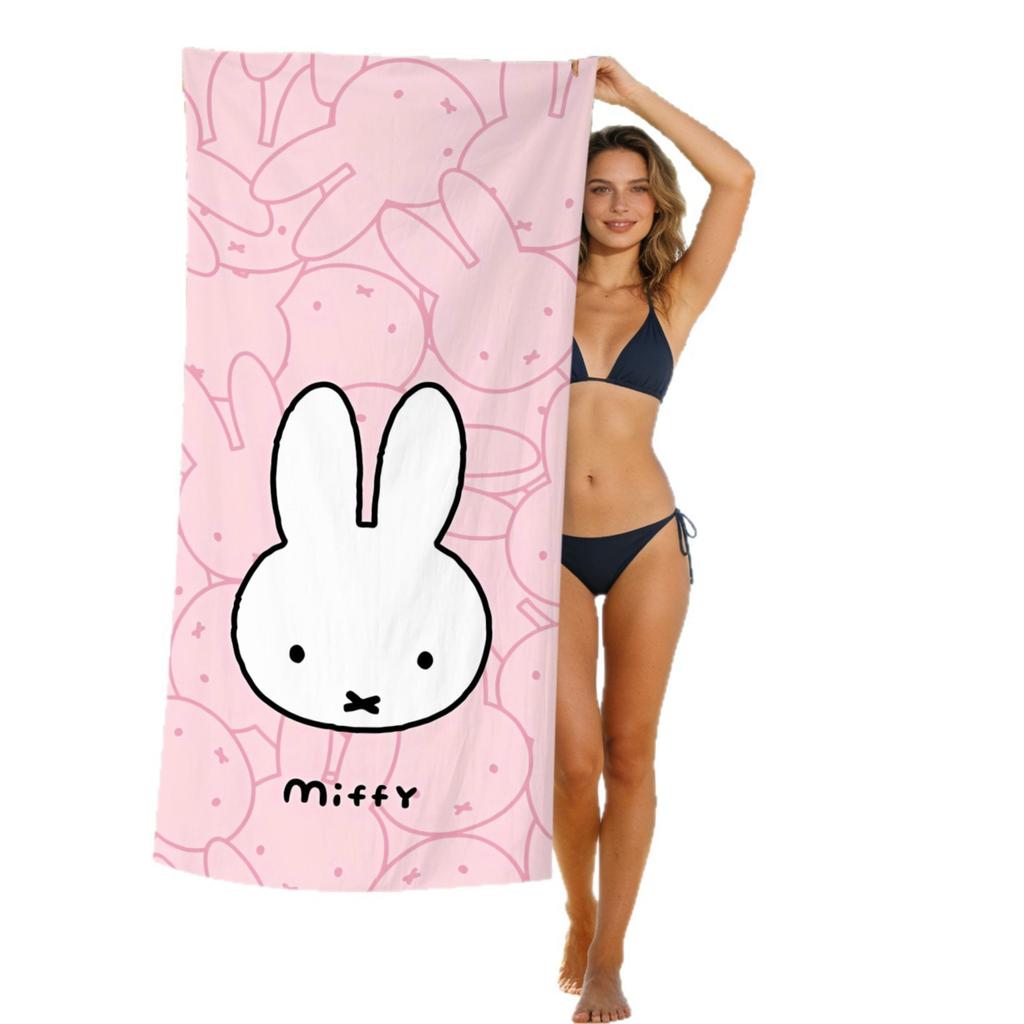 New Cute Rabbit Printed Microfiber Beach Towel Quick Dry Soft Bath Towel For Kids
