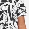 Nike Zestaw T-shirt z krótkim rękawem i spodenki z nadrukiem logo na całej powierzchni Sportswear Okrągły dekolt Zestawy dla dzieci Czarny DM3773-010