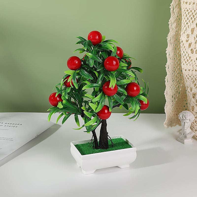 Peach Lemon Simulated Orange Pomegranate Tree Artificial Plant Potted
