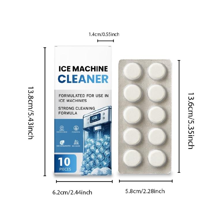 10pcs Ice Machine Descaling Tablets Professional Strength Ice Maker Cleaner For Spotlessly Interior And Clean Ice Making