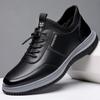 Leather Shoes Men's Versatile Trend Casual Shoes Men's British Style Black Leather Shoes Men's Soft-soled Outdoor Sports Shoes
