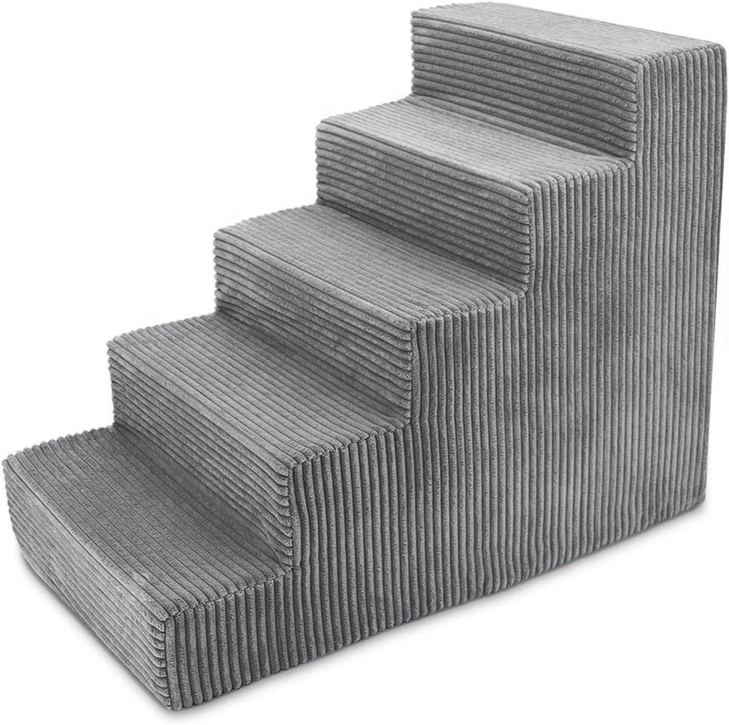Pet Ladder for Dogs - Five-Layer Striped Sofa & Bed Steps with Sponge, Right Angle Design