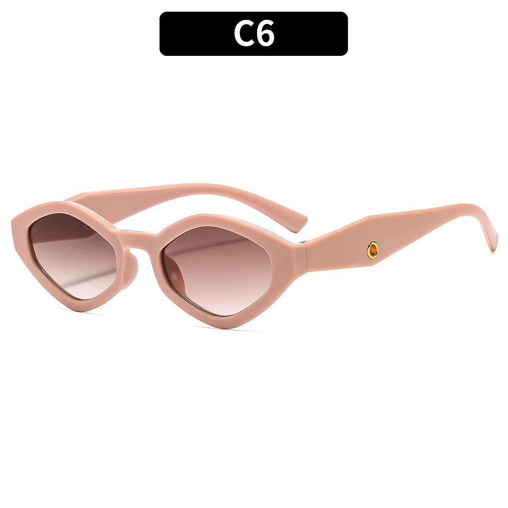 New Trendy Small Frame Polygonal Women'S Sunglasses Luxury Brand Design Sunglasses Men Outdoor Travel Shade Eyewear Female Uv400